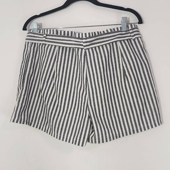 Love Tree Black and White Striped Preppy Shorts with Tie Waist Size Large - Picture 4 of 9